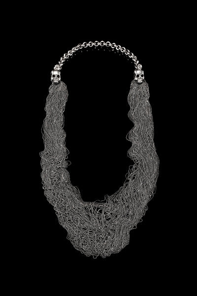 Double Skull Chains Necklace