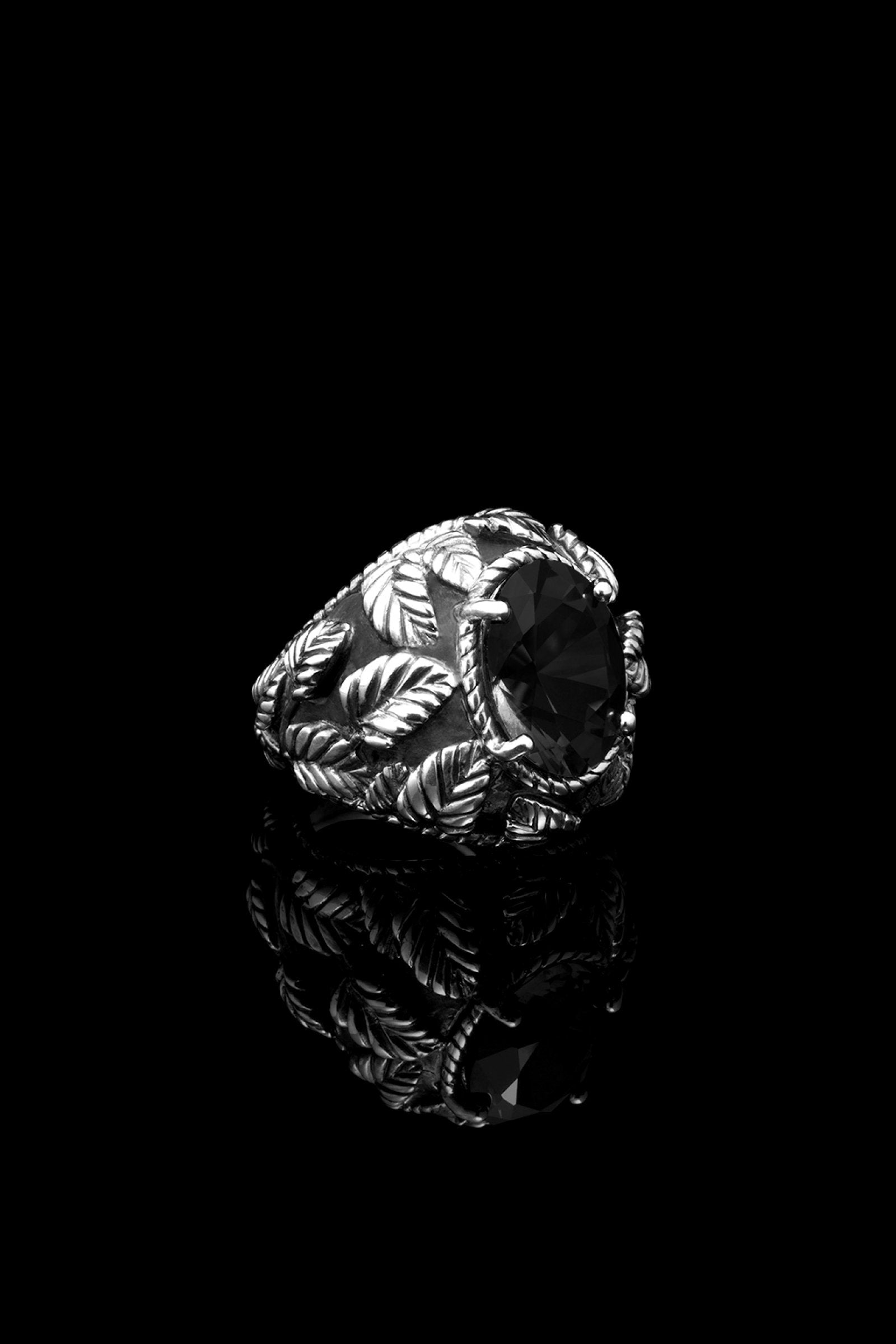 Romantic Leaves & Gem Ring