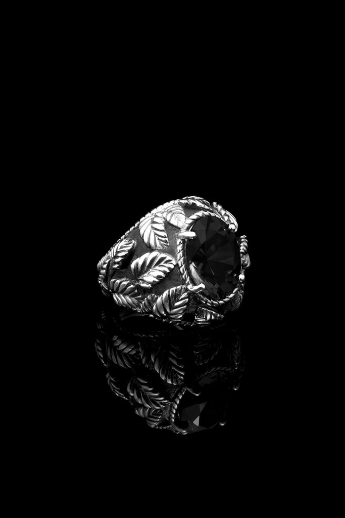 Romantic Leaves & Gem Ring